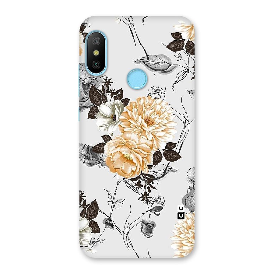 Yellow Floral Back Case for Redmi 6 Pro