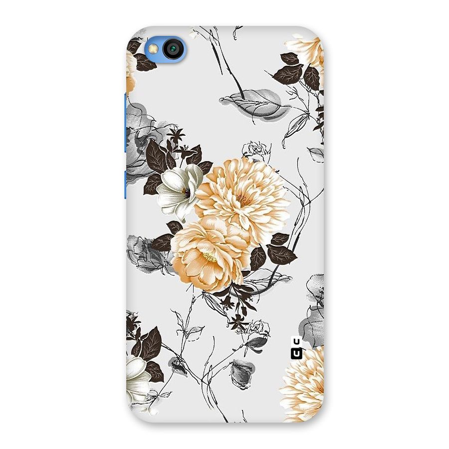 Yellow Floral Back Case for Redmi Go