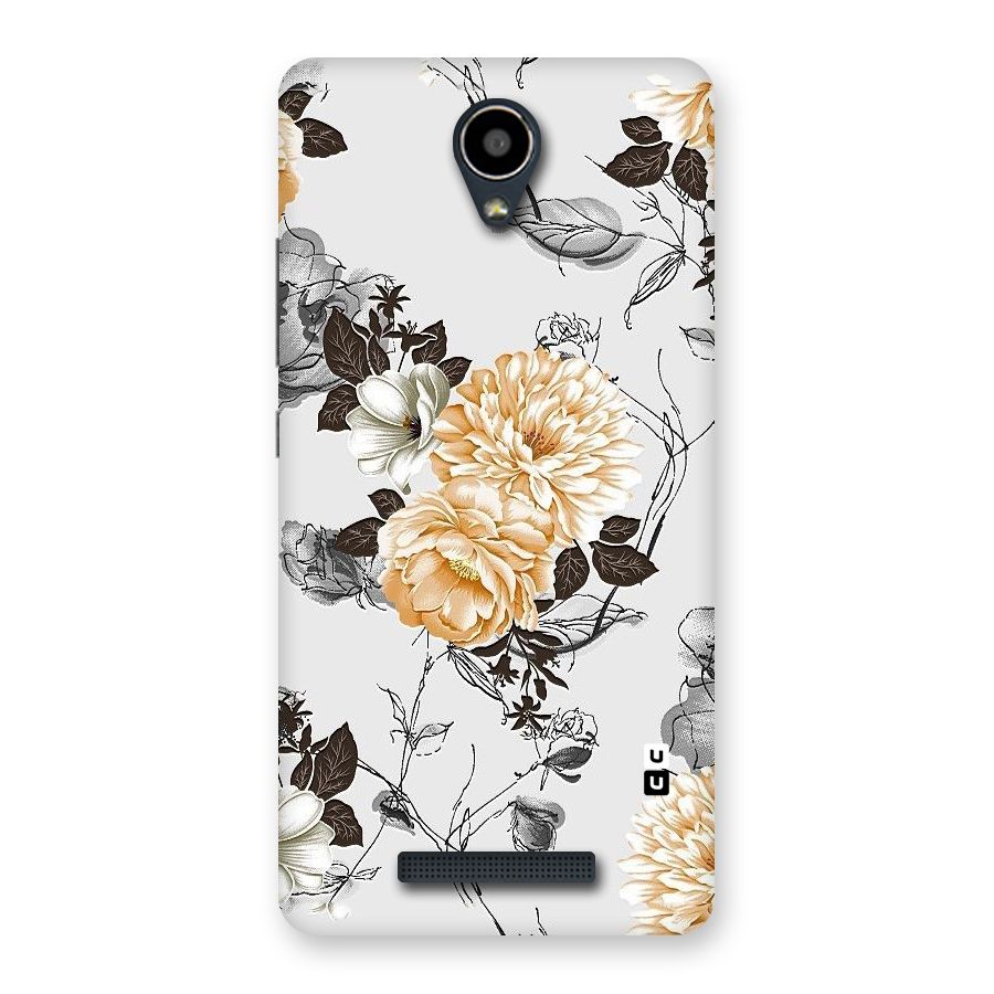 Yellow Floral Back Case for Redmi Note 2