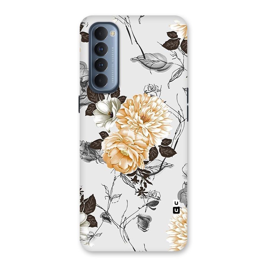 Yellow Floral Back Case for Reno4 Pro