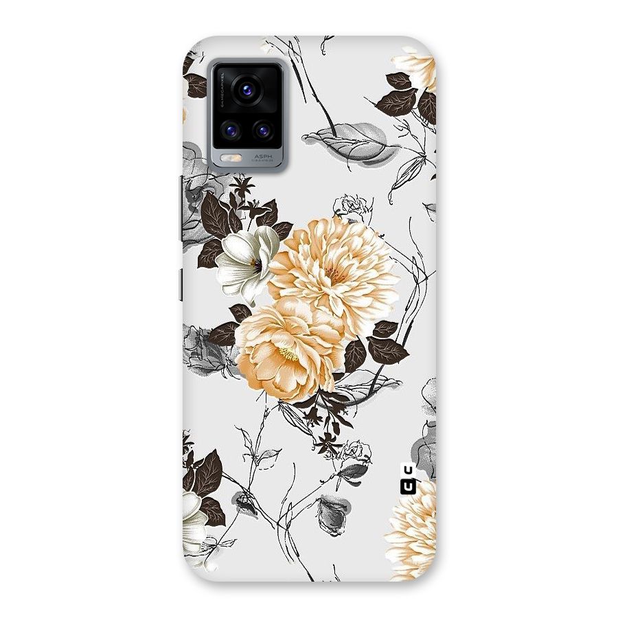 Yellow Floral Back Case for Vivo V20