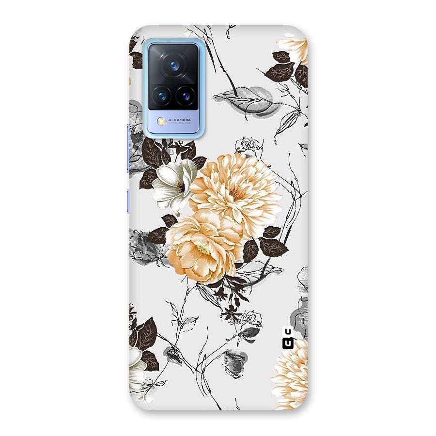 Yellow Floral Back Case for Vivo V21 5G