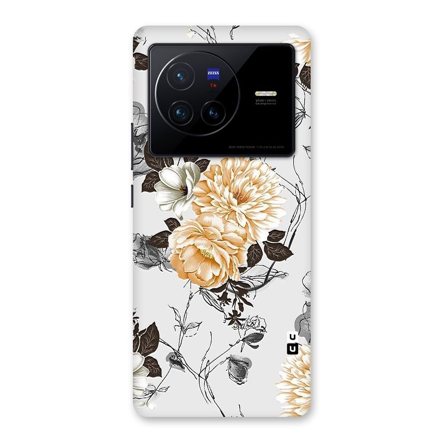 Yellow Floral Back Case for Vivo X80
