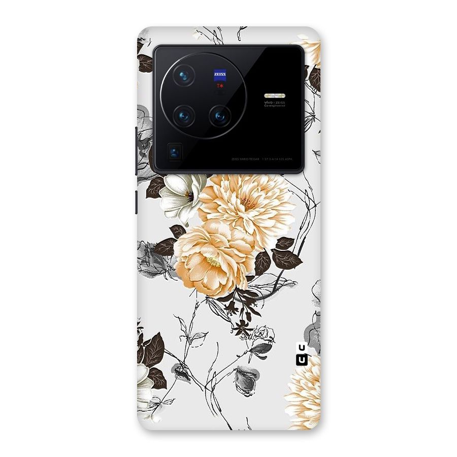 Yellow Floral Back Case for Vivo X80 Pro