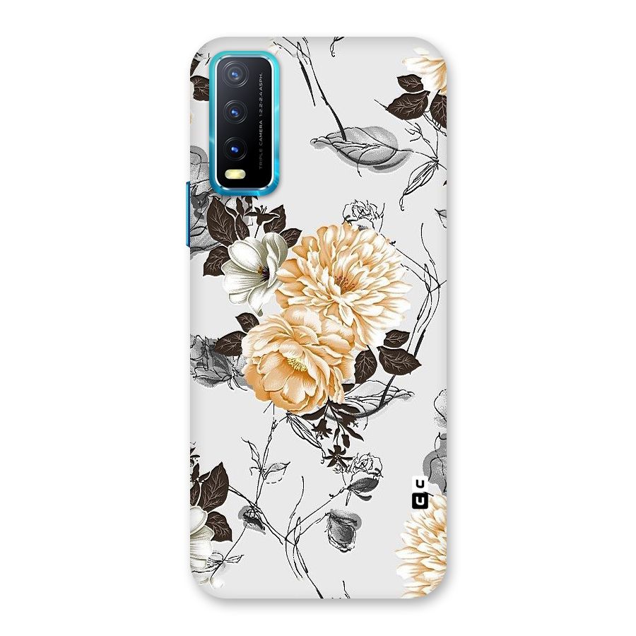 Yellow Floral Back Case for Vivo Y20A