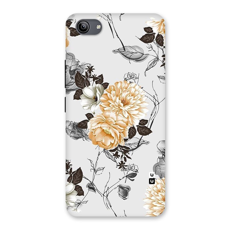 Yellow Floral Back Case for Vivo Y81i