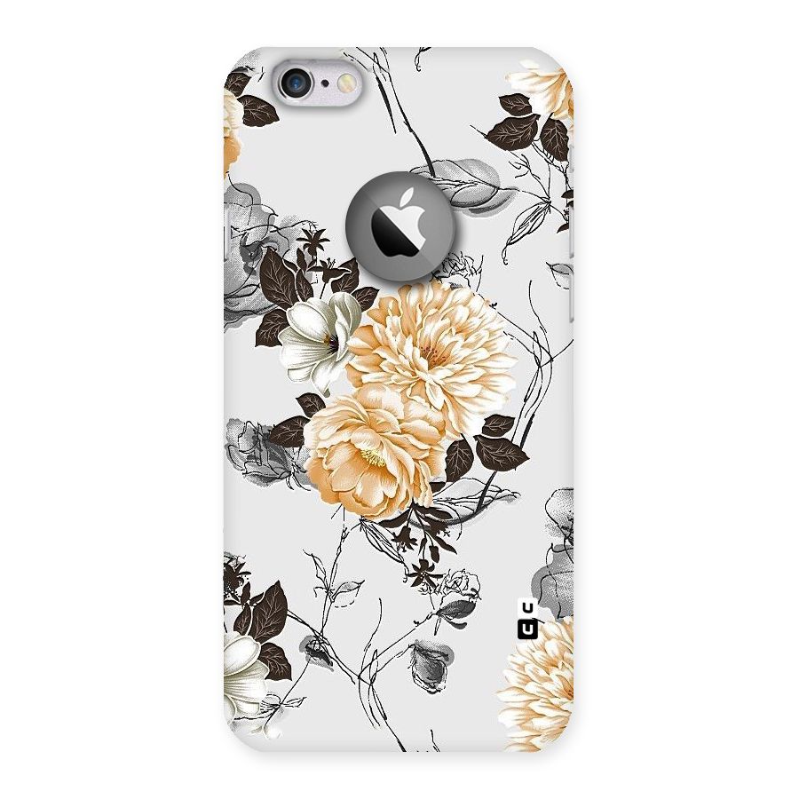 Yellow Floral Back Case for iPhone 6 Logo Cut