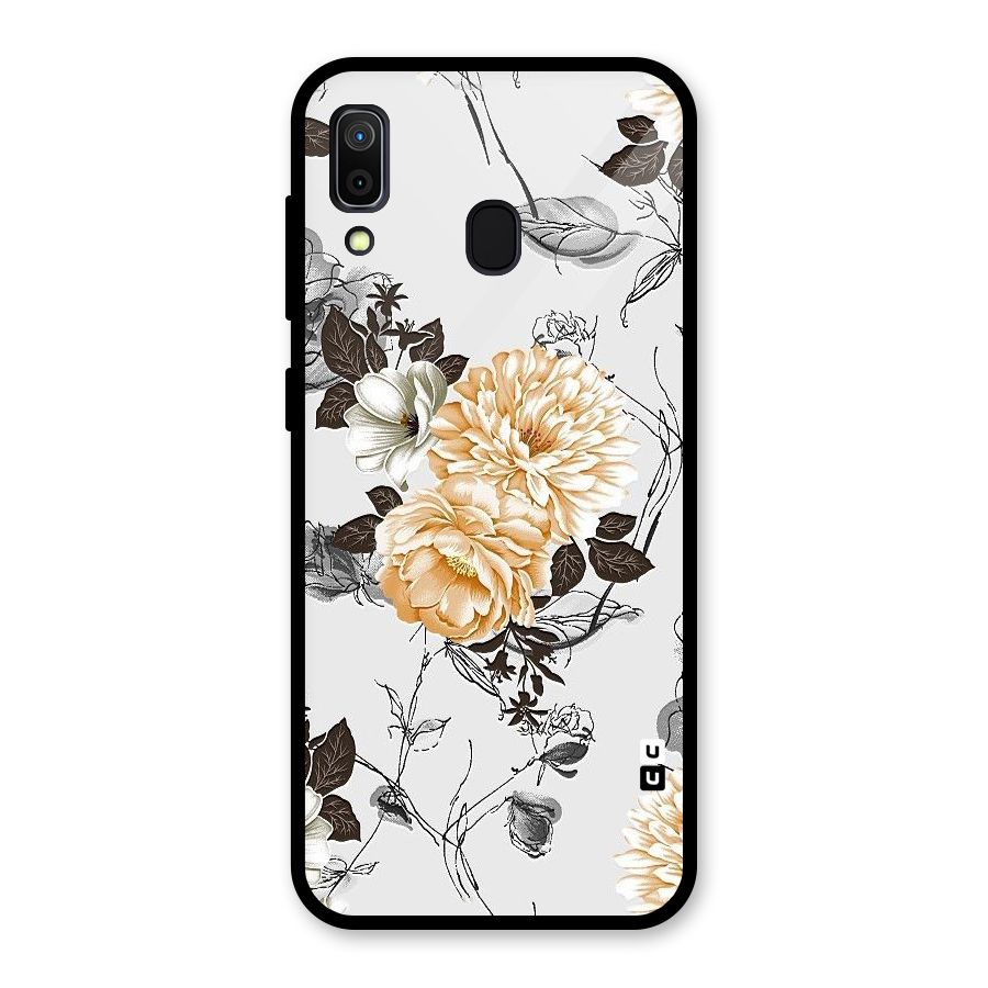 Yellow Floral Glass Back Case for Galaxy A30