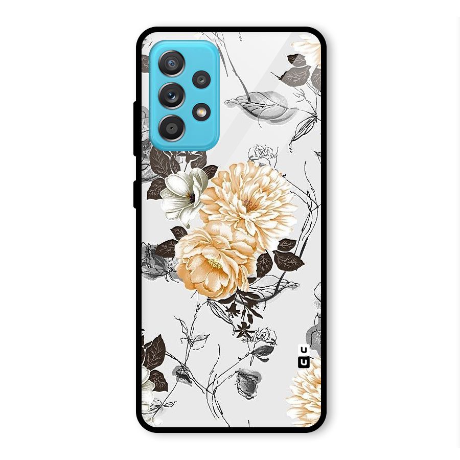 Yellow Floral Glass Back Case for Galaxy A52s 5G