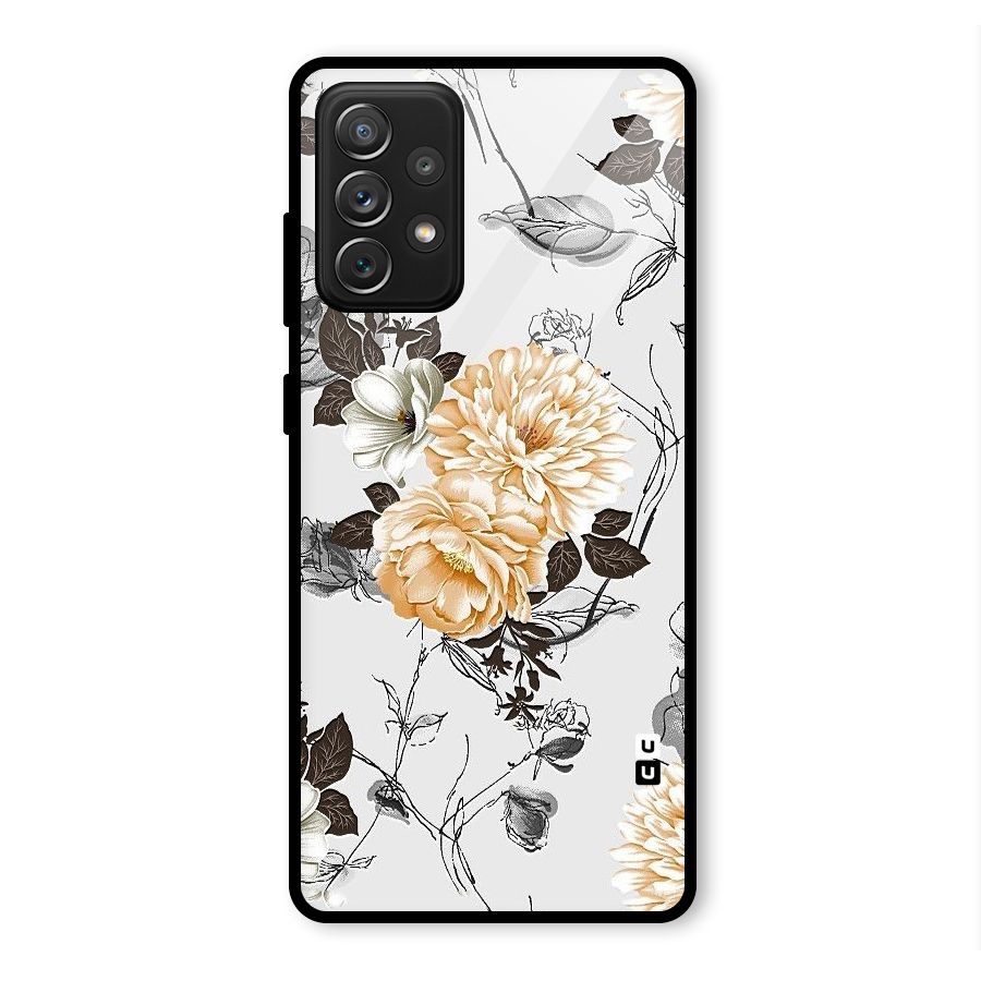 Yellow Floral Glass Back Case for Galaxy A72