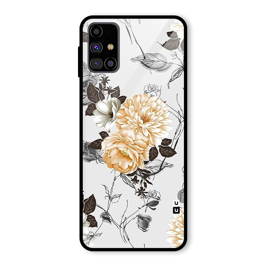 Yellow Floral Glass Back Case for Galaxy M31s