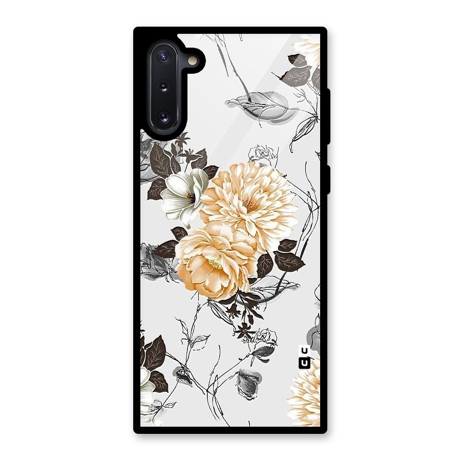 Yellow Floral Glass Back Case for Galaxy Note 10