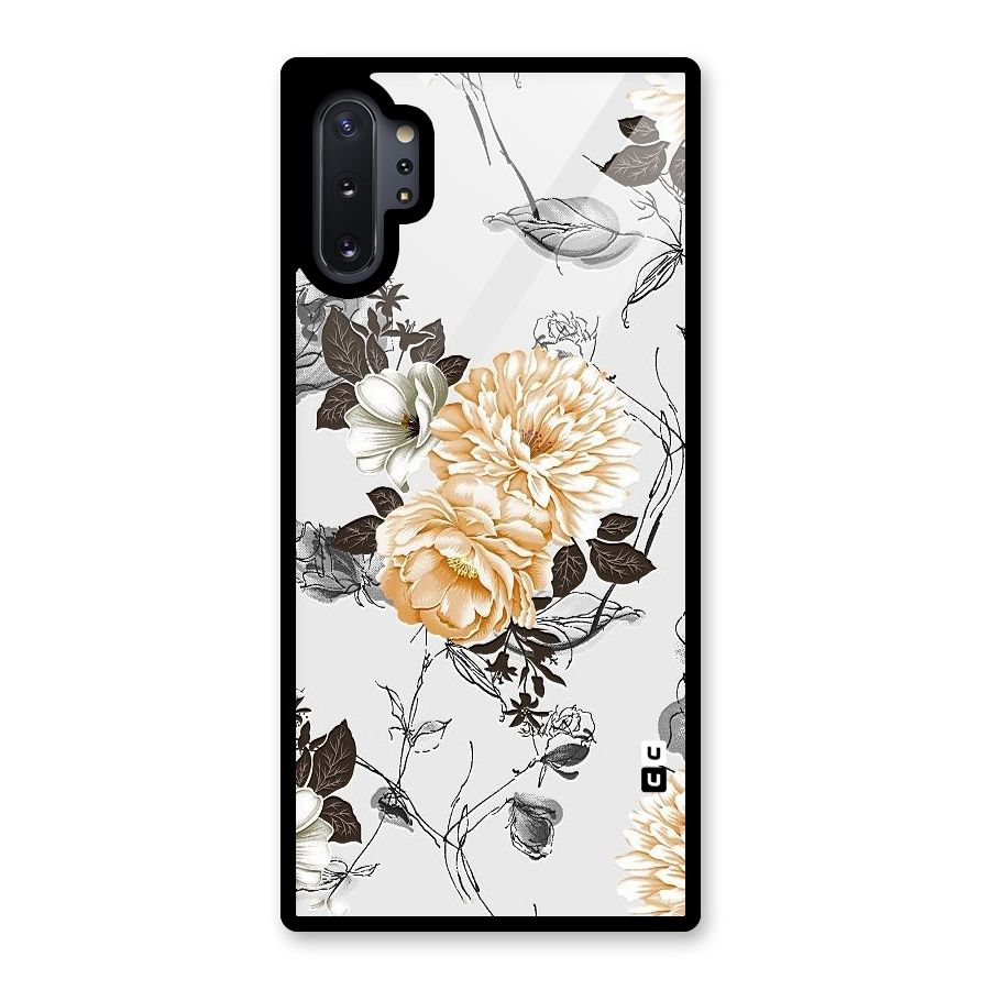 Yellow Floral Glass Back Case for Galaxy Note 10 Plus