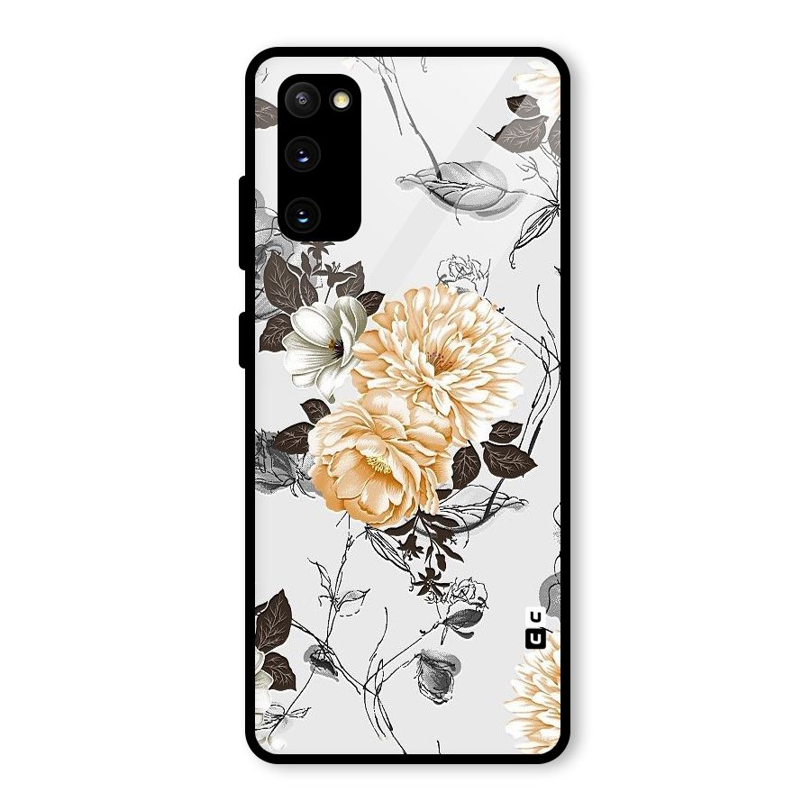Yellow Floral Glass Back Case for Galaxy S20 FE 5G