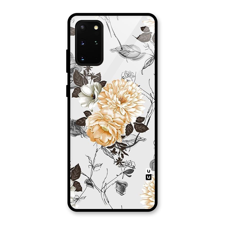 Yellow Floral Glass Back Case for Galaxy S20 Plus