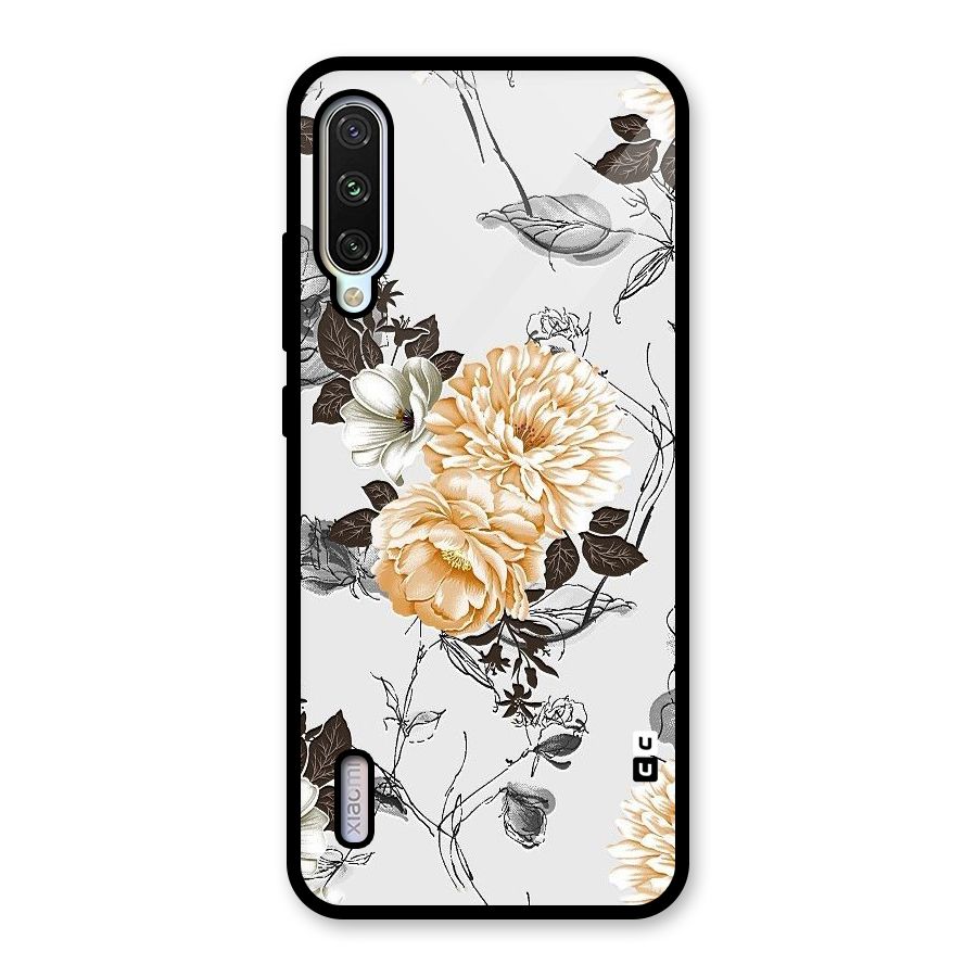 Yellow Floral Glass Back Case for Mi A3