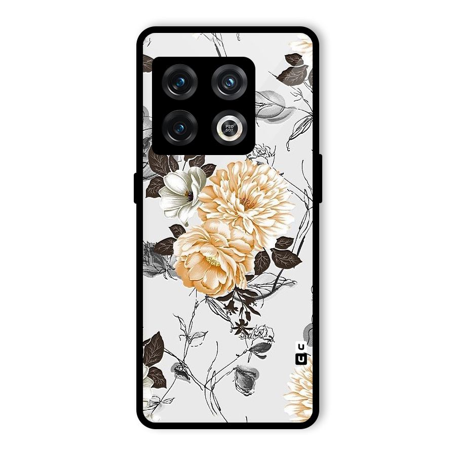 Yellow Floral Glass Back Case for OnePlus 10 Pro 5G