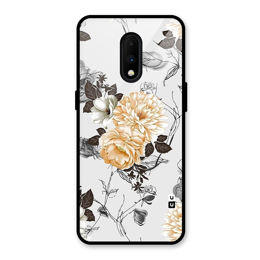 Yellow Floral Glass Back Case for OnePlus 7