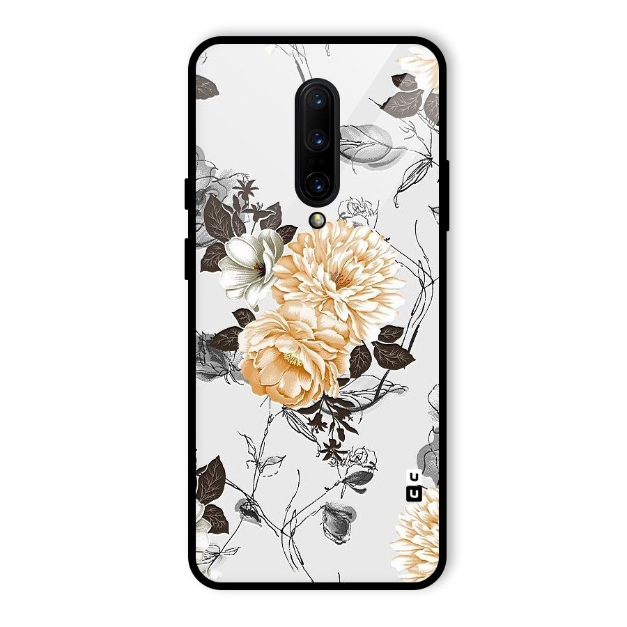 Yellow Floral Glass Back Case for OnePlus 7 Pro