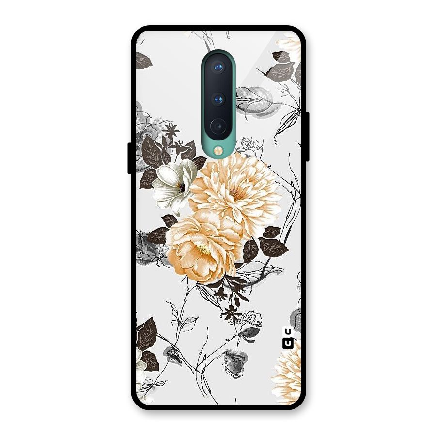 Yellow Floral Glass Back Case for OnePlus 8