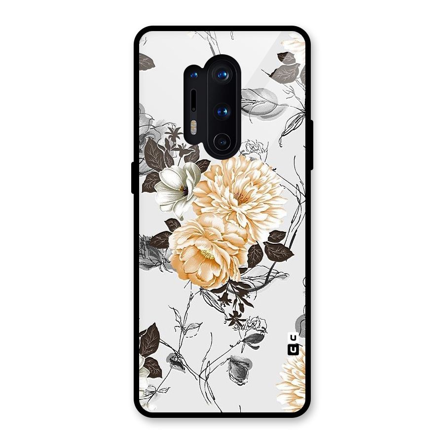 Yellow Floral Glass Back Case for OnePlus 8 Pro