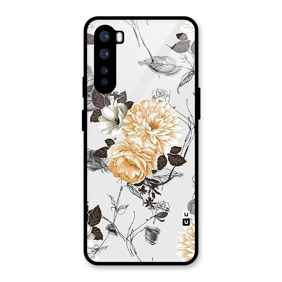 Yellow Floral Glass Back Case for OnePlus Nord