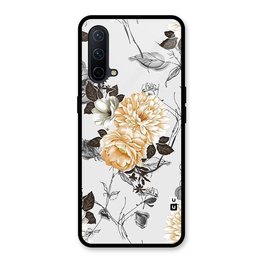 Yellow Floral Glass Back Case for OnePlus Nord CE 5G