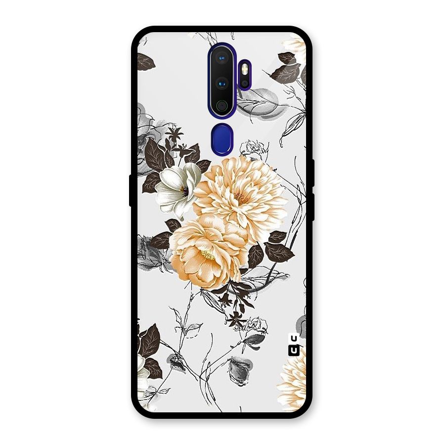 Yellow Floral Glass Back Case for Oppo A9 (2020)