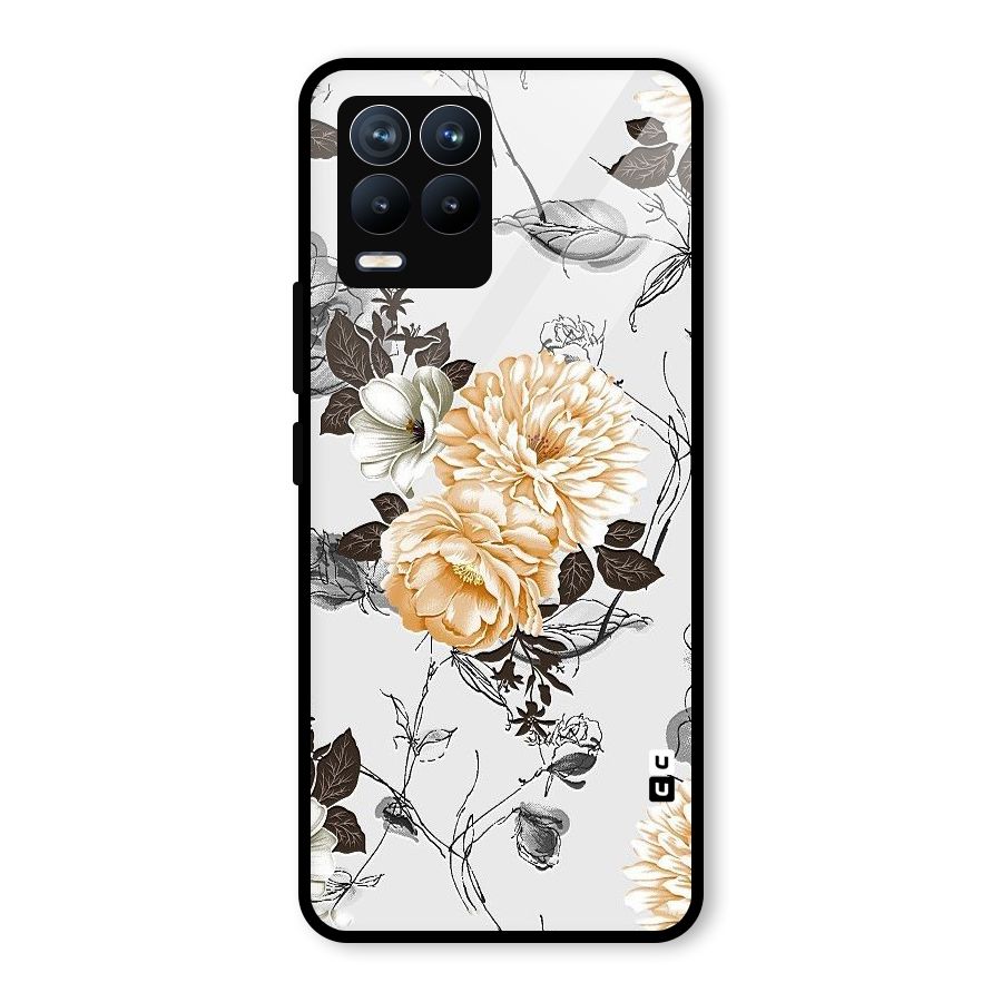 Yellow Floral Glass Back Case for Realme 8 Pro