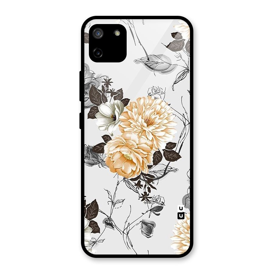 Yellow Floral Glass Back Case for Realme C11