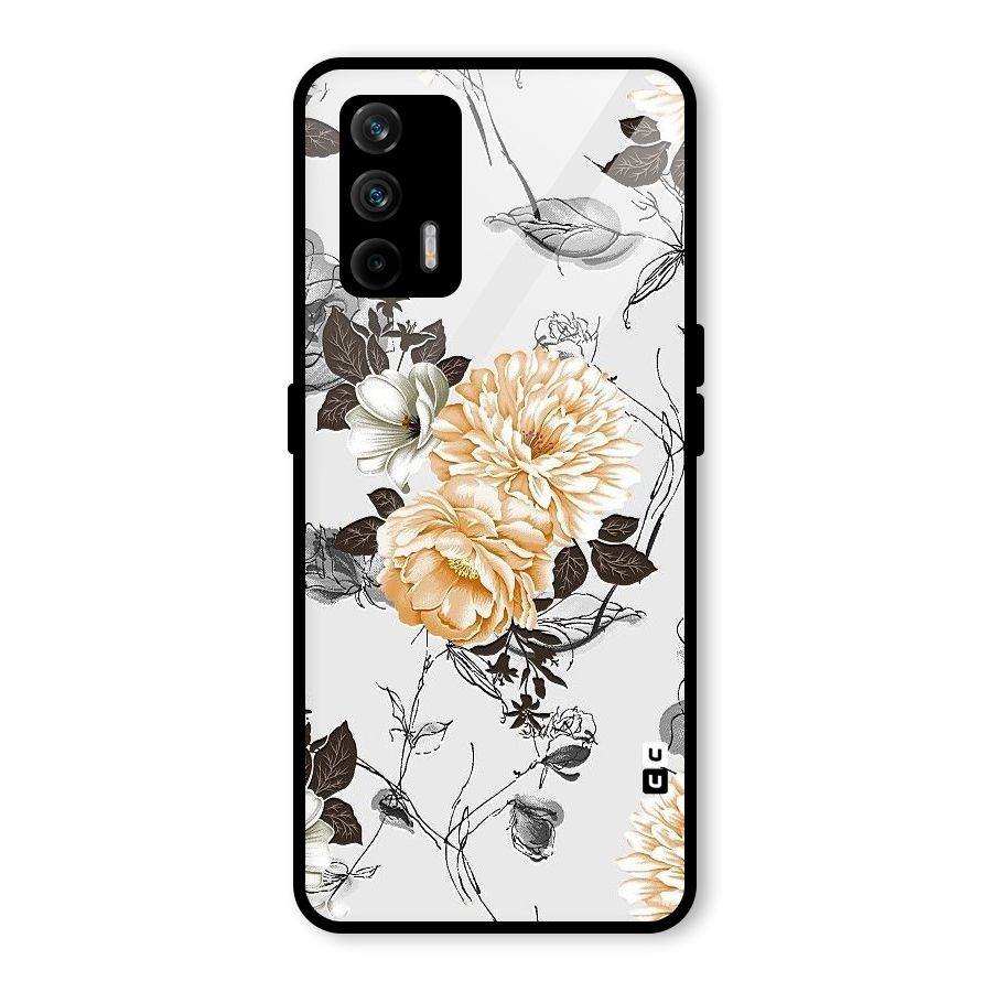 Yellow Floral Glass Back Case for Realme GT 5G