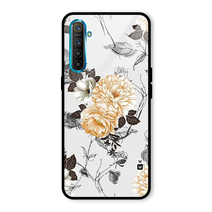 Yellow Floral Glass Back Case for Realme X2