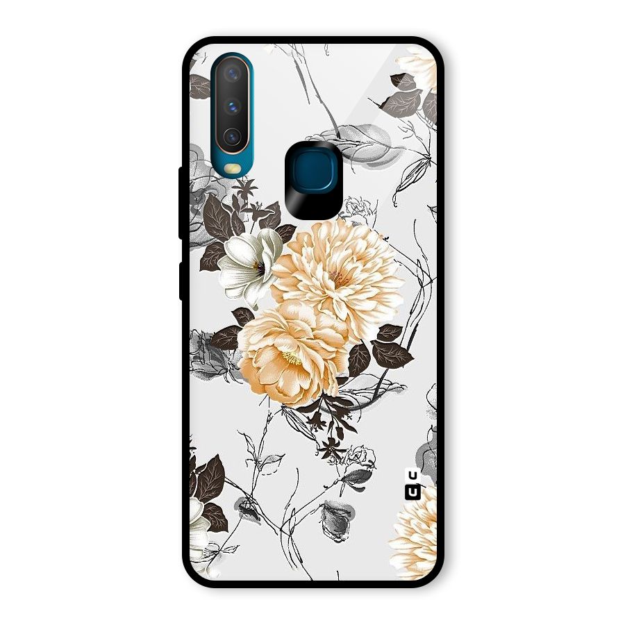 Yellow Floral Glass Back Case for Vivo U10