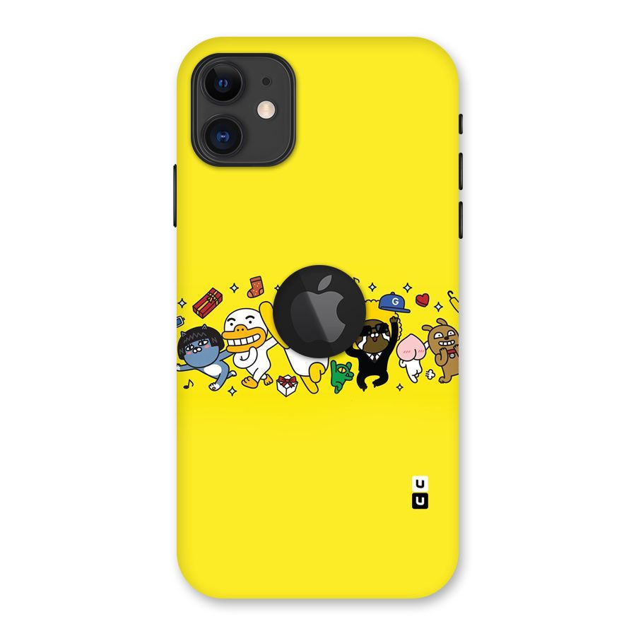 Yellow Friends Back Case for iPhone 11 Logo Cut