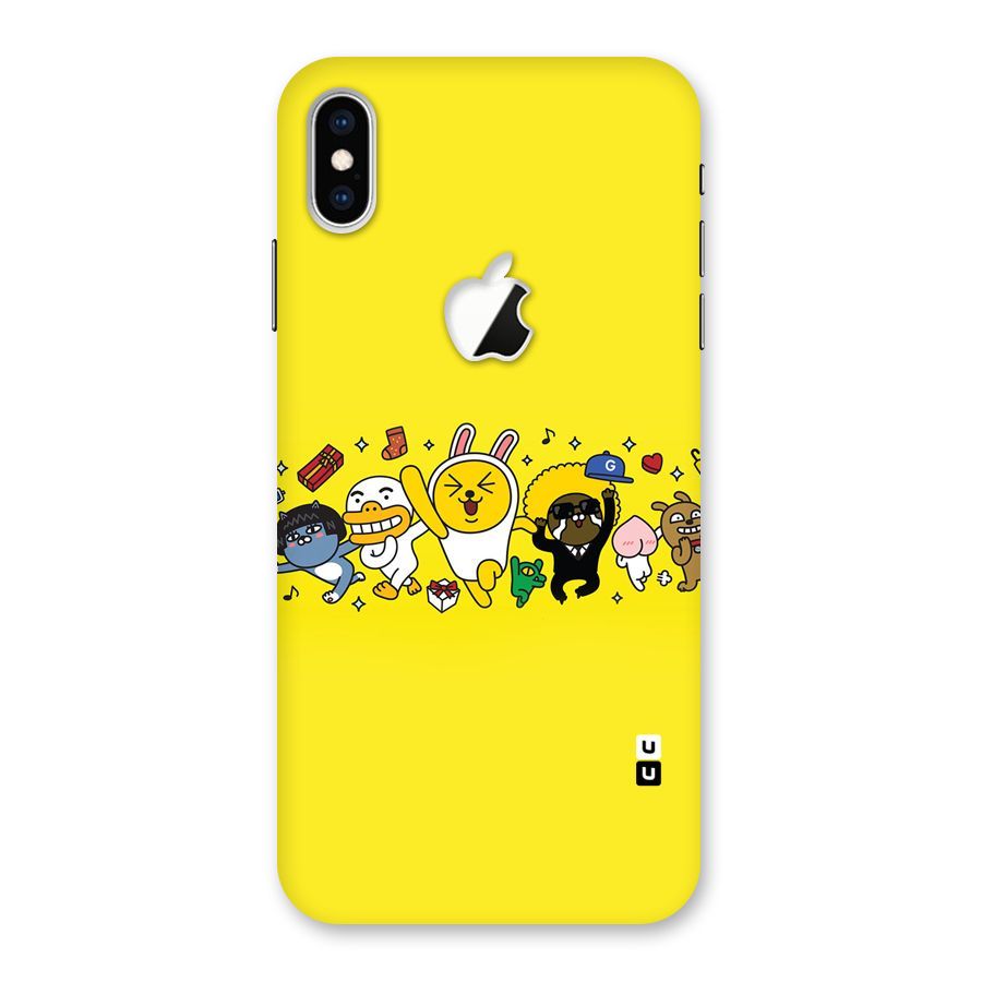 Yellow Friends Back Case for iPhone XS Max Apple Cut