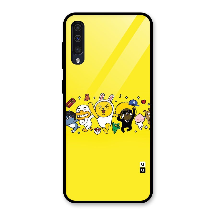 Yellow Friends Glass Back Case for Galaxy A30s
