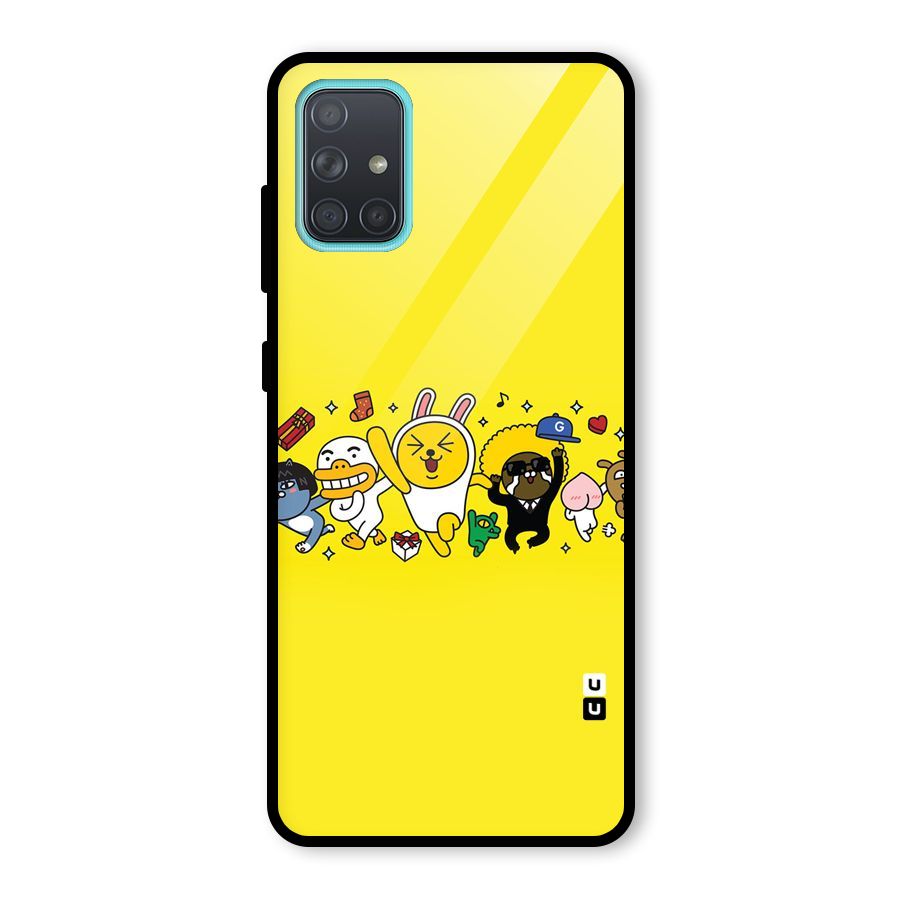 Yellow Friends Glass Back Case for Galaxy A71