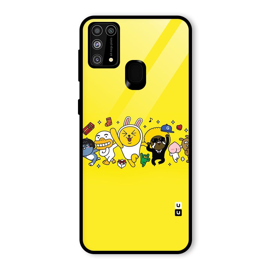 Yellow Friends Glass Back Case for Galaxy M31