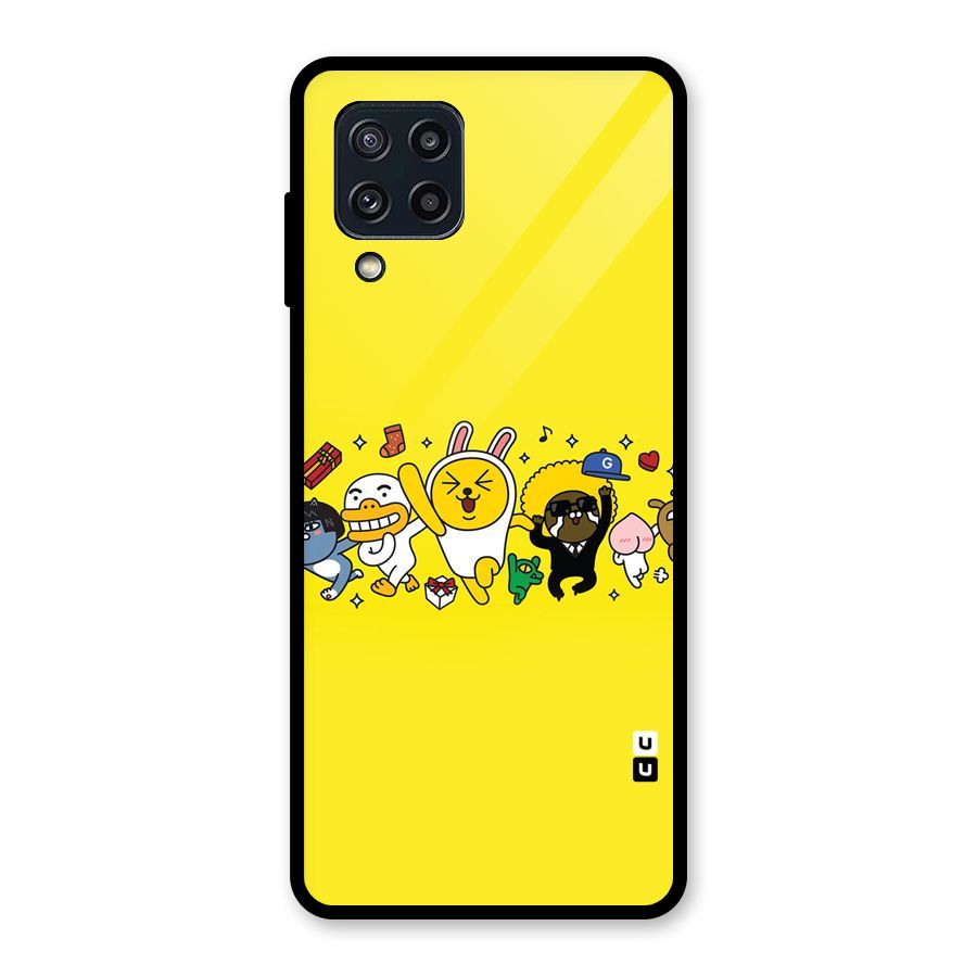Yellow Friends Glass Back Case for Galaxy M32