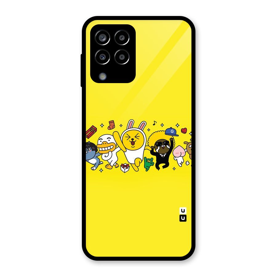 Yellow Friends Glass Back Case for Galaxy M33
