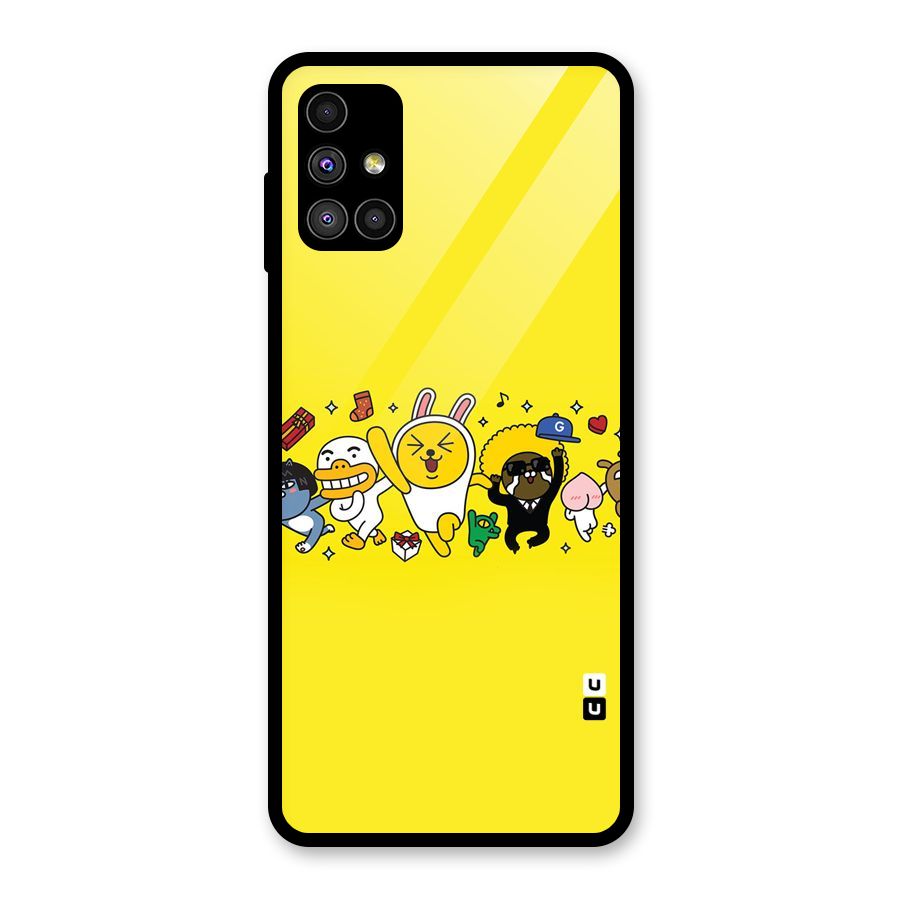 Yellow Friends Glass Back Case for Galaxy M51