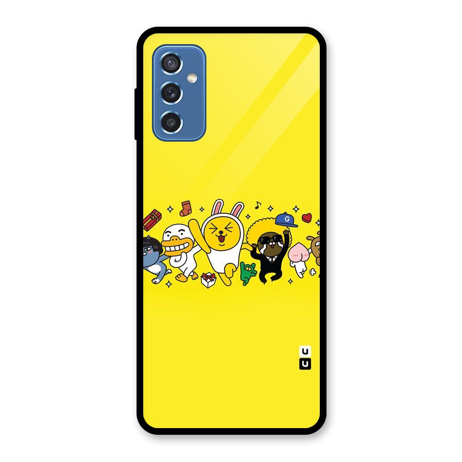 Yellow Friends Glass Back Case for Galaxy M52 5G