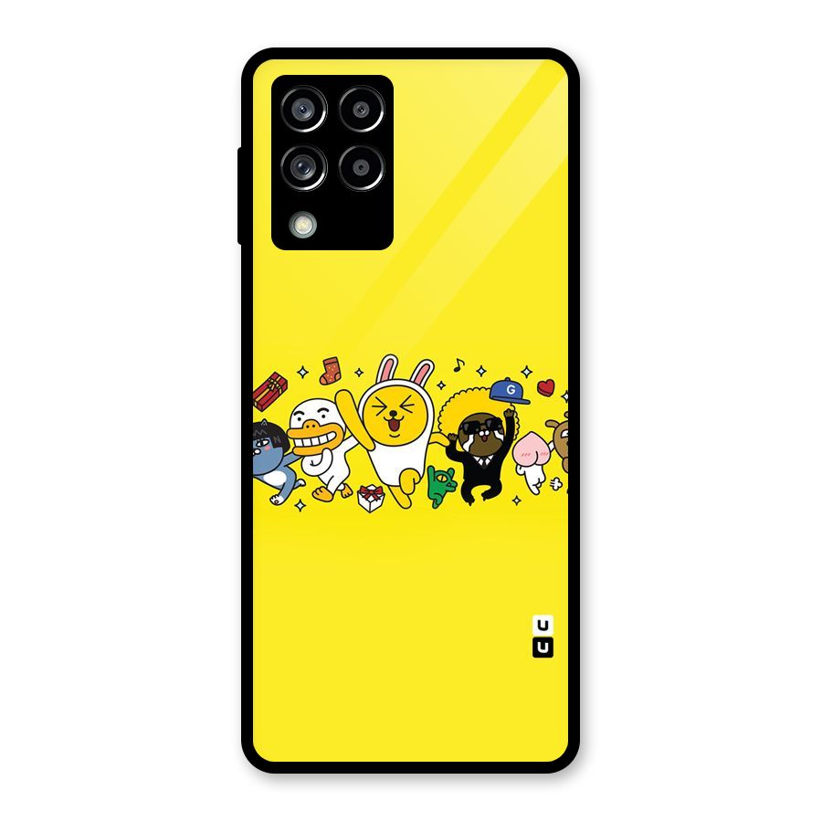 Yellow Friends Glass Back Case for Galaxy M53 5G