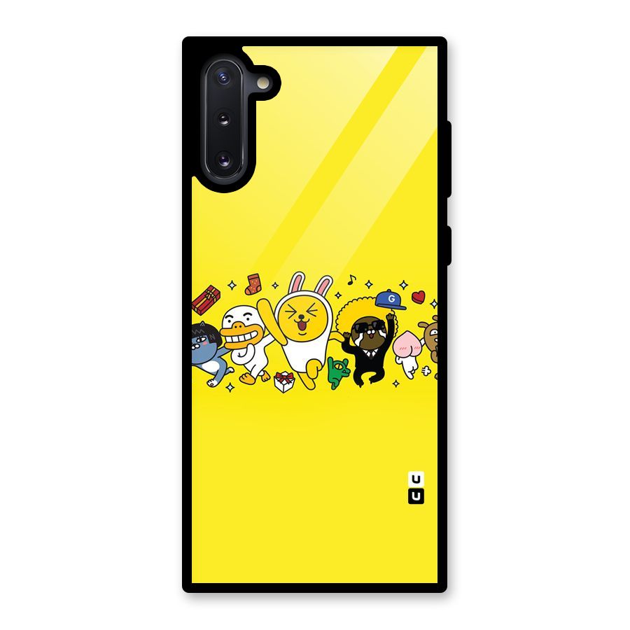Yellow Friends Glass Back Case for Galaxy Note 10