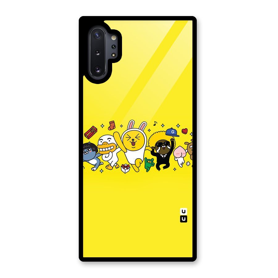 Yellow Friends Glass Back Case for Galaxy Note 10 Plus