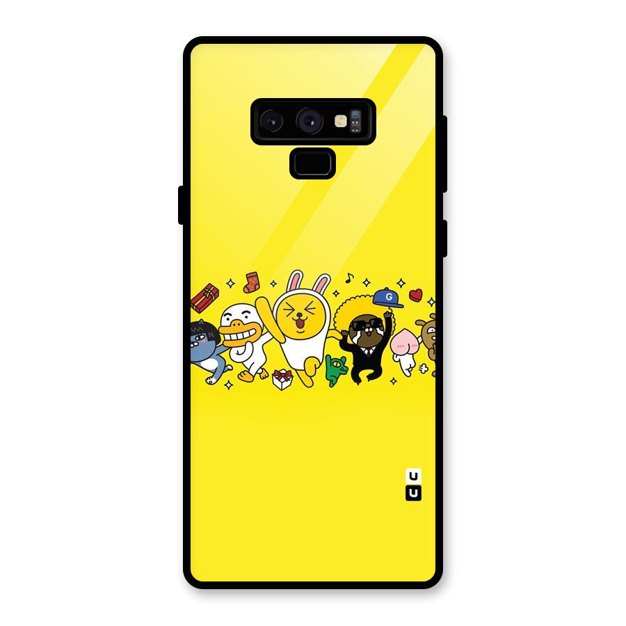 Yellow Friends Glass Back Case for Galaxy Note 9