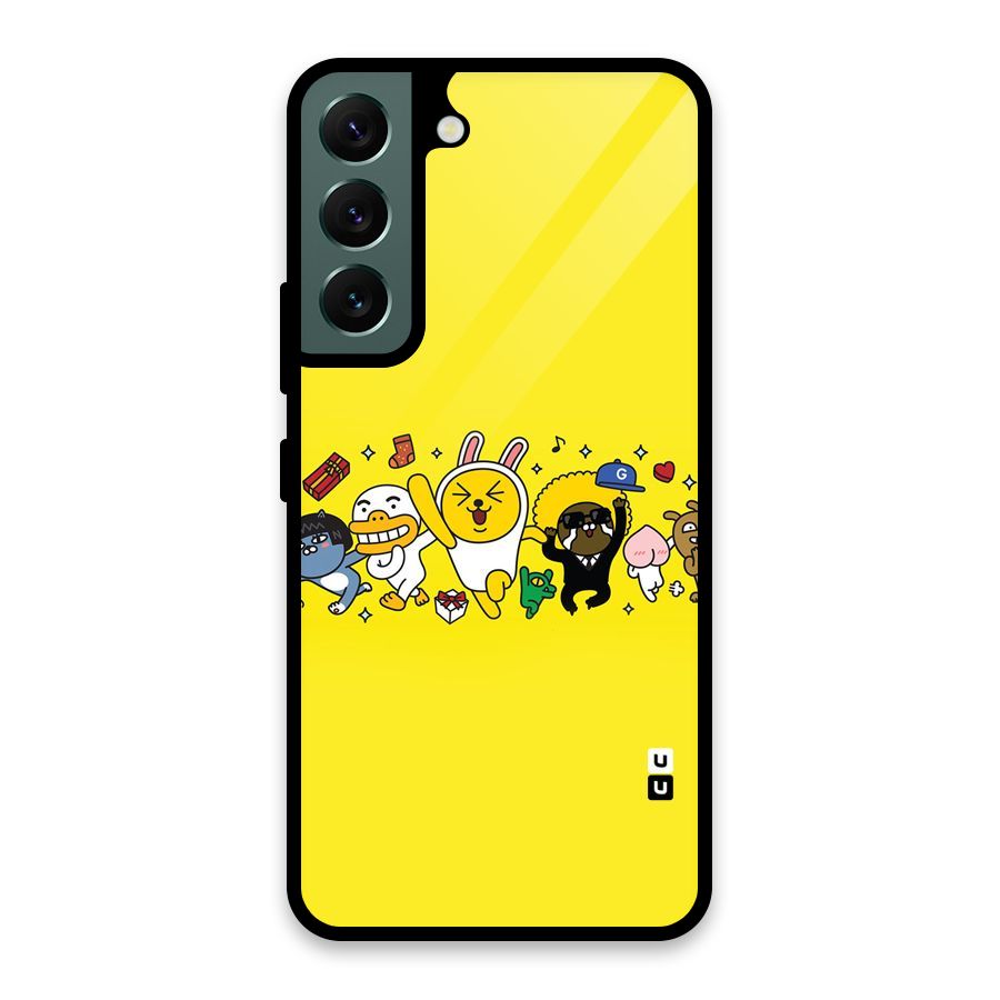 Yellow Friends Glass Back Case for Galaxy S22 5G