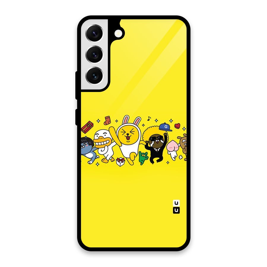 Yellow Friends Glass Back Case for Galaxy S22 Plus 5G