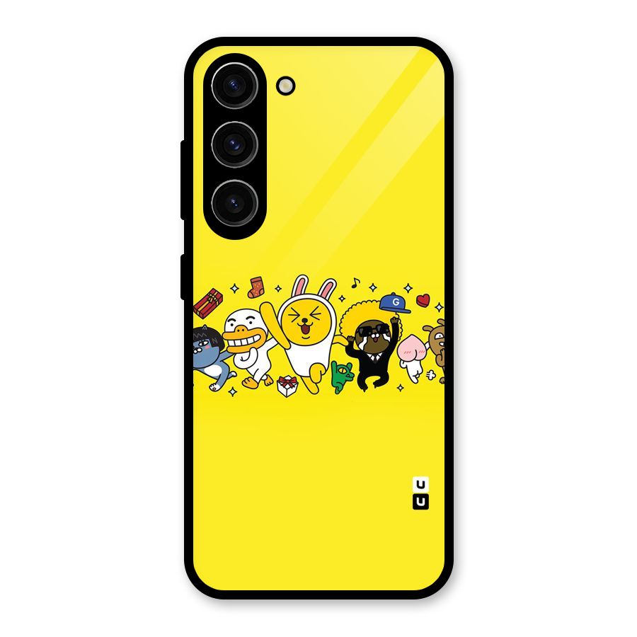 Yellow Friends Glass Back Case for Galaxy S23