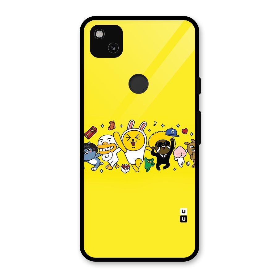 Yellow Friends Glass Back Case for Google Pixel 4a